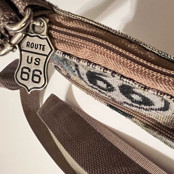 Route 66 Tapestry Cloth Crossbody Bag - Picture 8 of 9